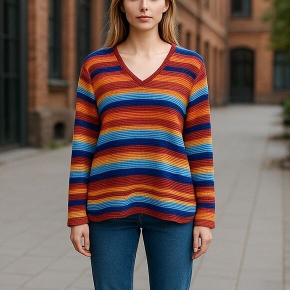 Venezia Jeans Co. Southwest Knit Popover Top Size XL - Picture 1 of 12